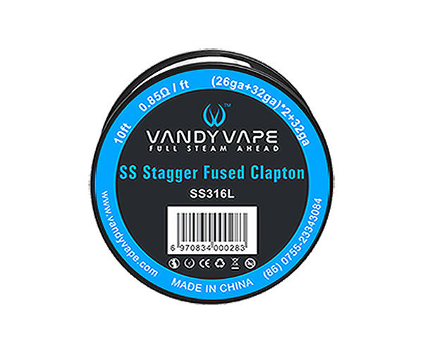 HILO RESISTIVO VANDY VAPE SS316L SS Stagger Fused Clapton (26ga+32ga)*2+32ga 10ft