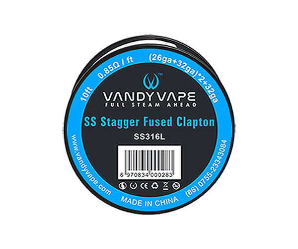 HILO RESISTIVO VANDY VAPE SS316L SS Stagger Fused Clapton (26ga+32ga)*2+32ga 10ft