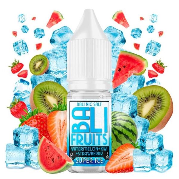 WATERMELON + STRAWBERRY + KIWI SUPER ICE 10ML 20MG / BALI FRUITS SALTS BY KINGS CREST