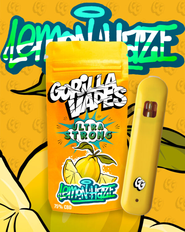 LEMON HAZE - DESECHABLE CBD - 1ML 75% - GORILLA VAPES