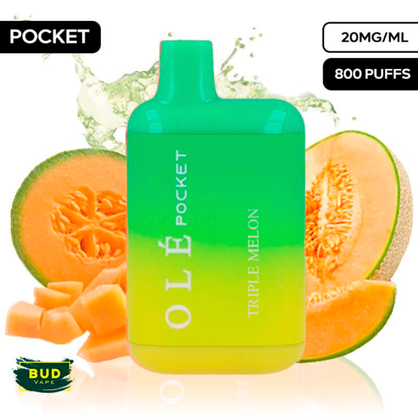 TRIPLE MELON / BUD VAPE OLÉ POCKET 800 20MG