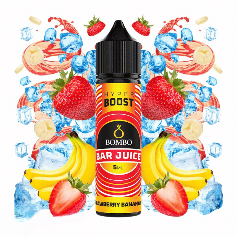 STRAWBERRY BANANA ICE - BOMBO BAR JUICE - AROMA LONGFILL - HYPER BOOST - 5/60ML